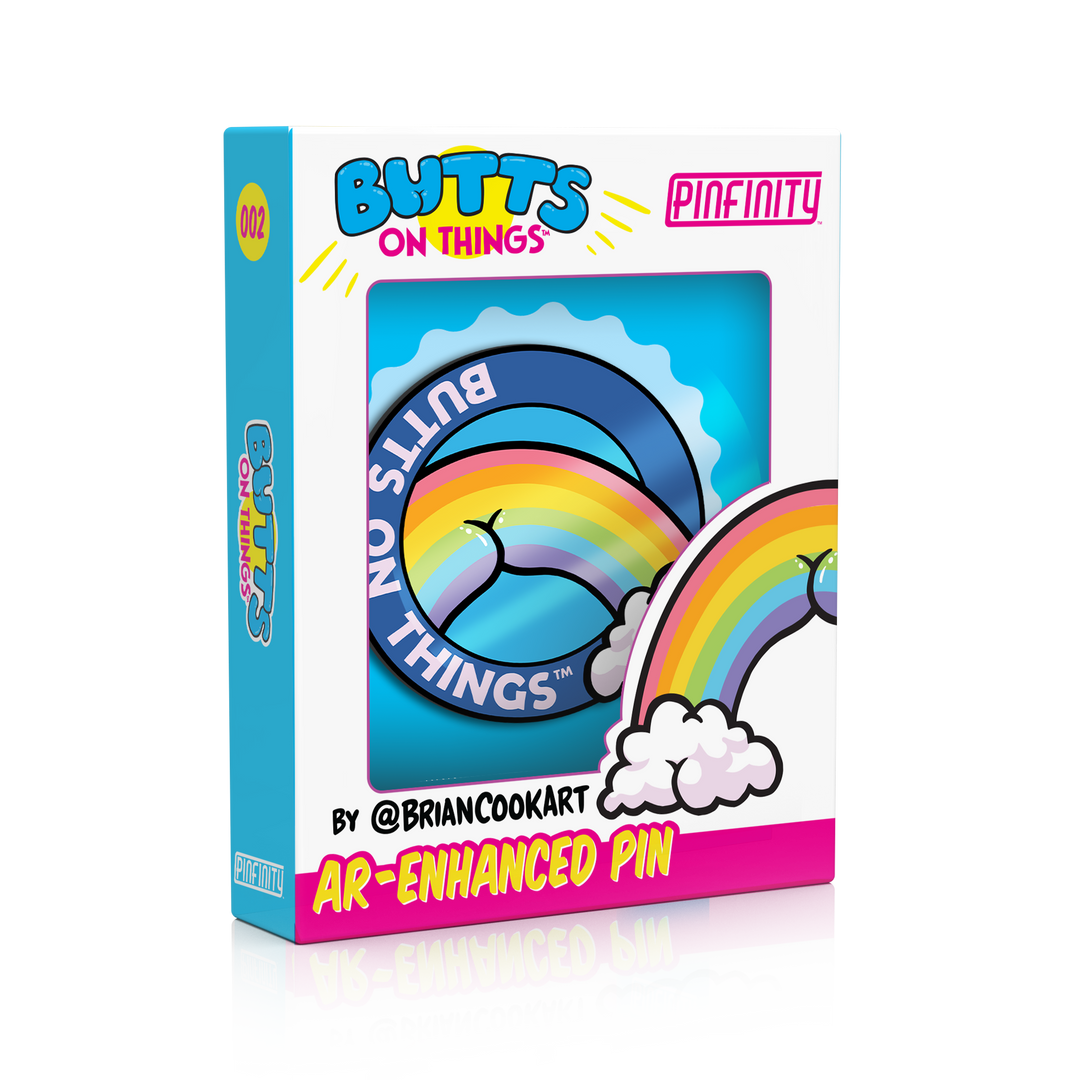 Rainbow Butt AR Pin packaging