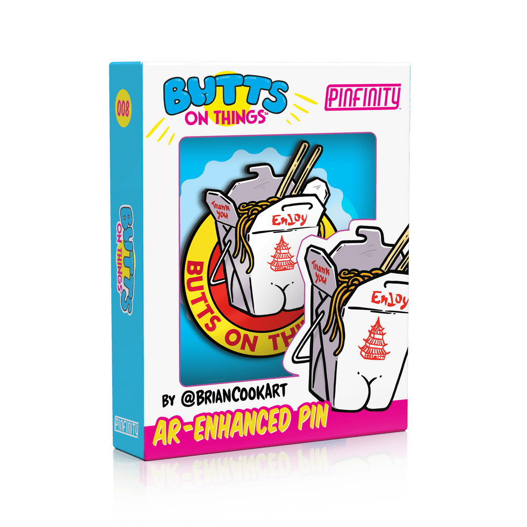 Butts on Things - Takeout Noodles Butt AR Pin - Pinfinity - Augmented Reality Collectible Pins