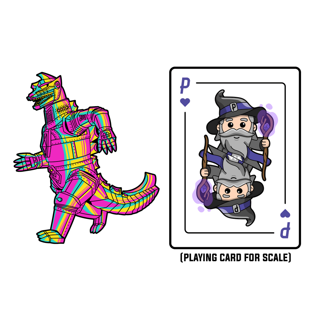 Mechagodzilla XL CMYK Edition AR Pin (Showa Era) - Pinfinity - Augmented Reality Collectible Pins
