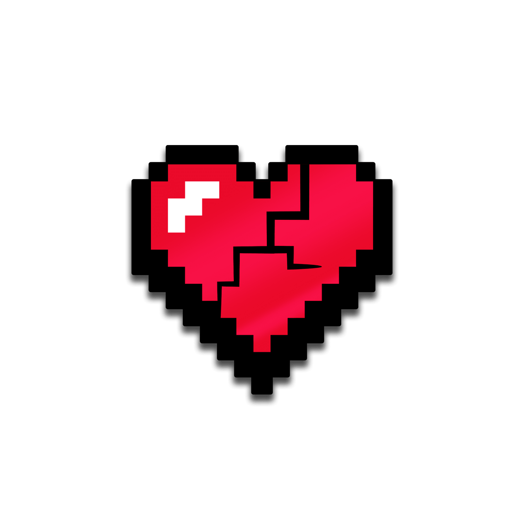 Retro Gaming - Pixel Heart (Broken) - Pinfinity - Augmented Reality Collectible Pins